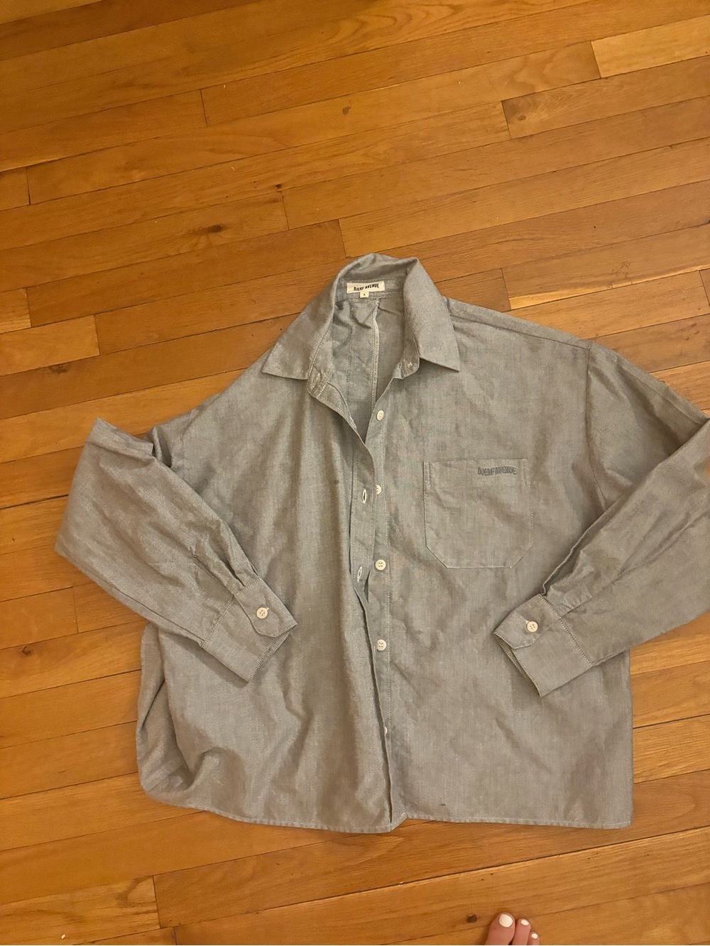 Djerf Avenue Relaxed Grey Button-Down Shirt